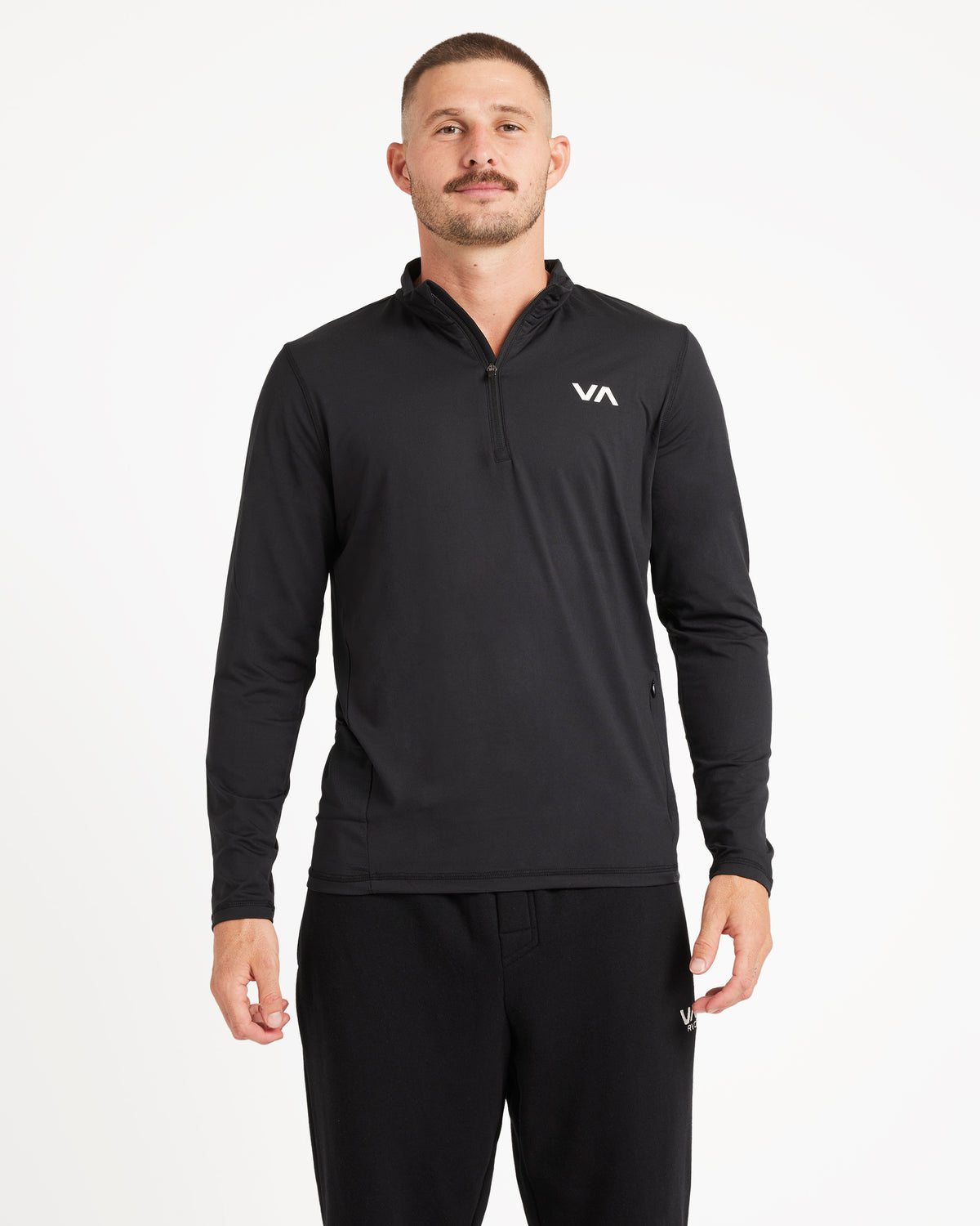 Mens Sport Vent Half Zip Long Sleeve T-Shirt