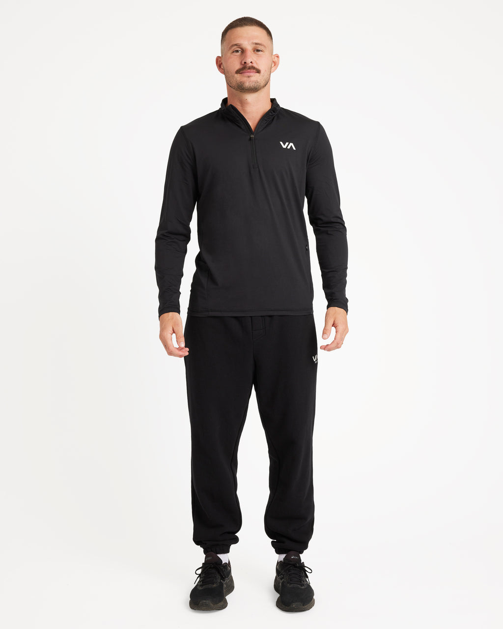 Mens Sport Vent Half Zip Long Sleeve T-Shirt