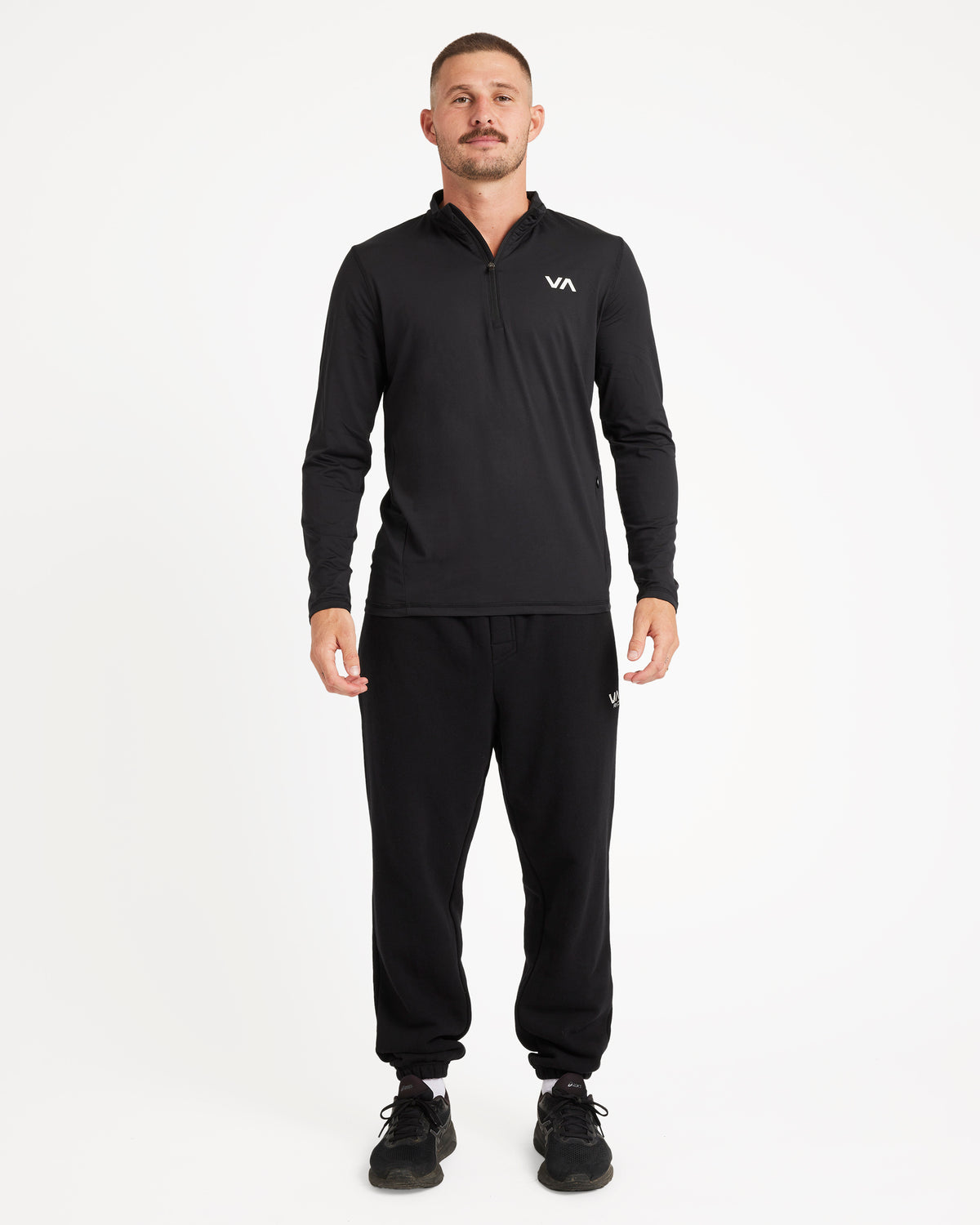 Mens Sport Vent Half Zip Long Sleeve T-Shirt