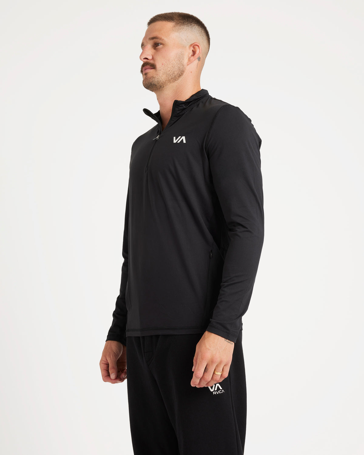 Mens Sport Vent Half Zip Long Sleeve T-Shirt