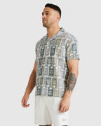 Mens Oblow Tapa Top Short Sleeve Shirt