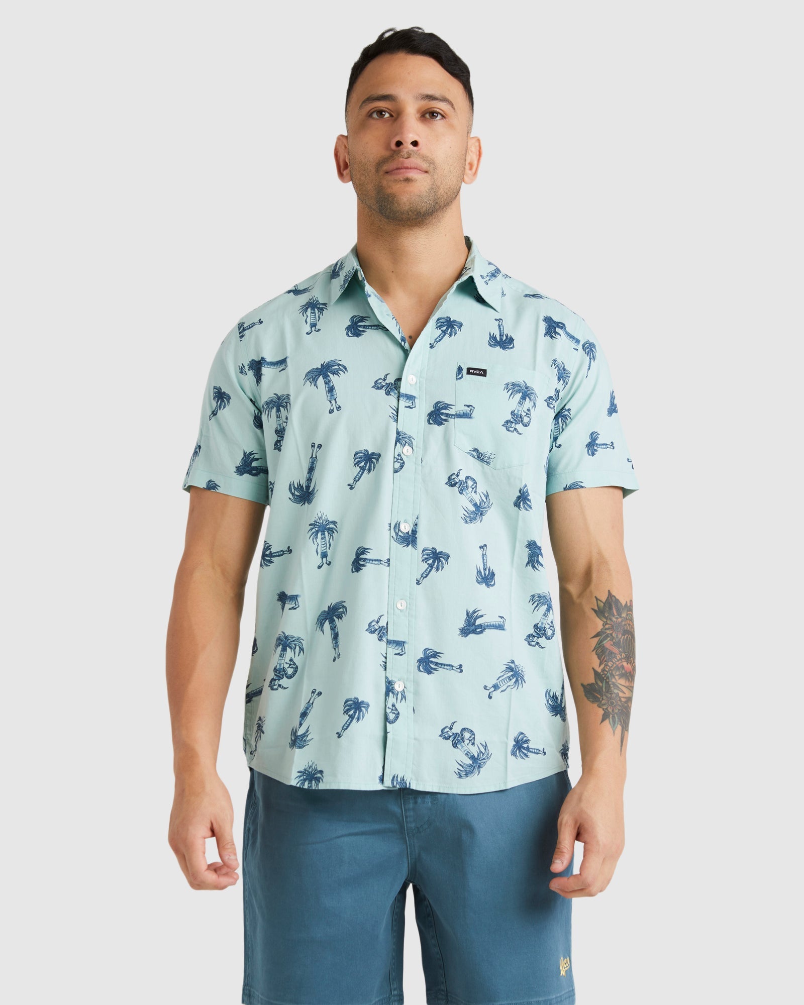 Mens Pommier Palms Short Sleeve Shirt