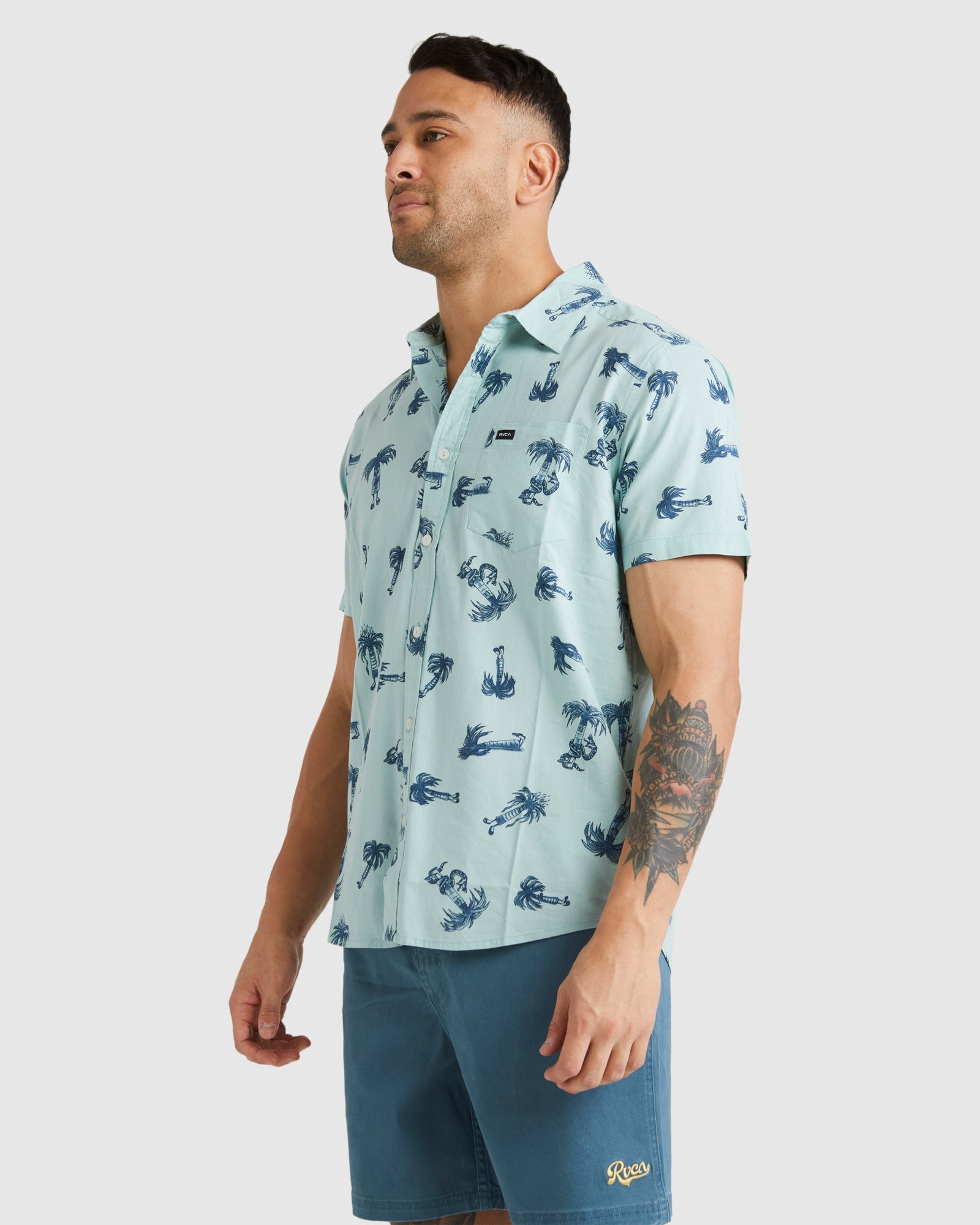 Mens Pommier Palms Short Sleeve Shirt