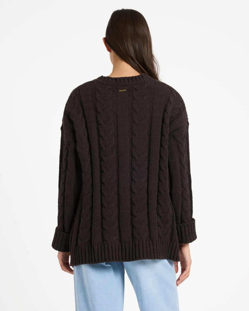 Womens Cable Cover Crew Neck