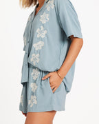 Womens Tropicali Elastic Waist Shorts