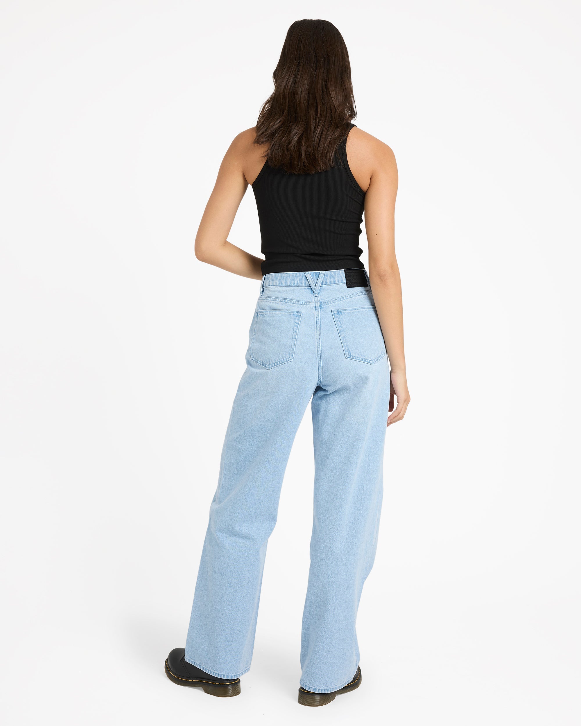 Womens Stoned BF High Rise Denim Jeans