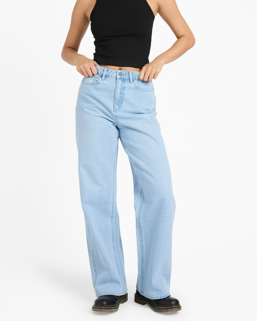 Womens Stoned BF High Rise Denim Jeans