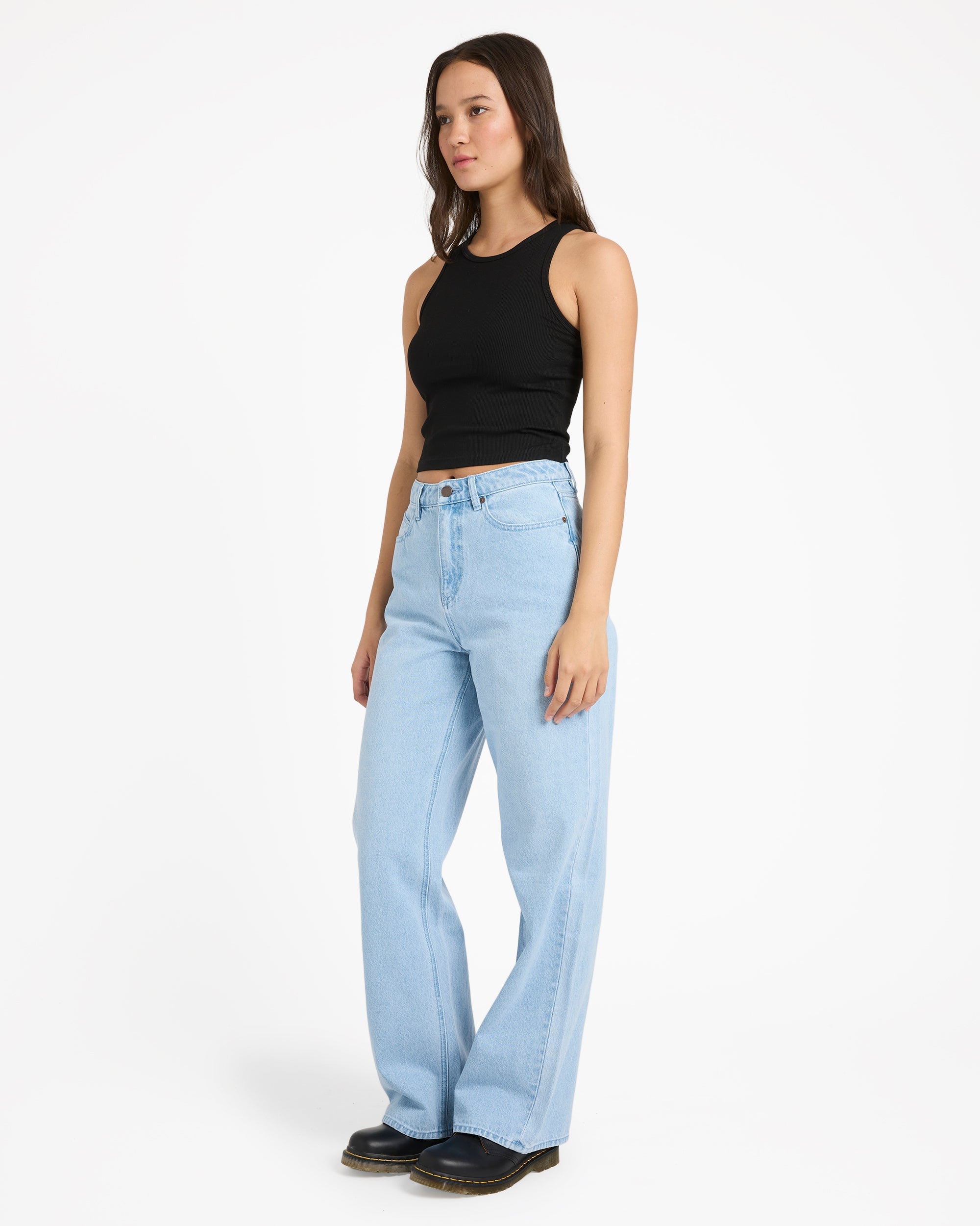 Womens Stoned BF High Rise Denim Jeans