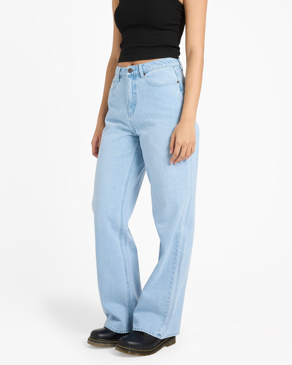 Womens Stoned BF High Rise Denim Jeans