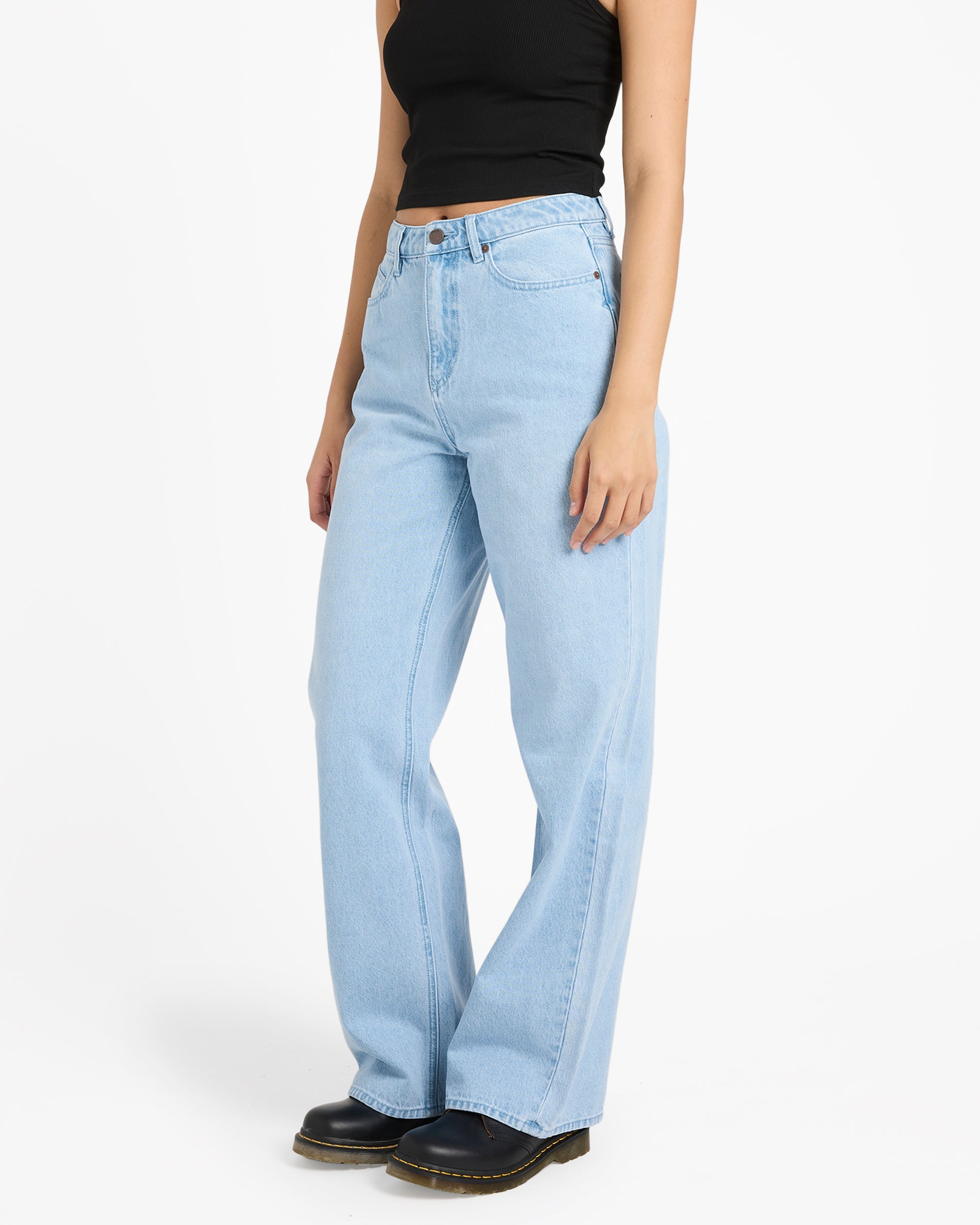 Womens Stoned BF High Rise Denim Jeans