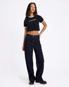 Womens Stoned BF High Rise Denim Jeans
