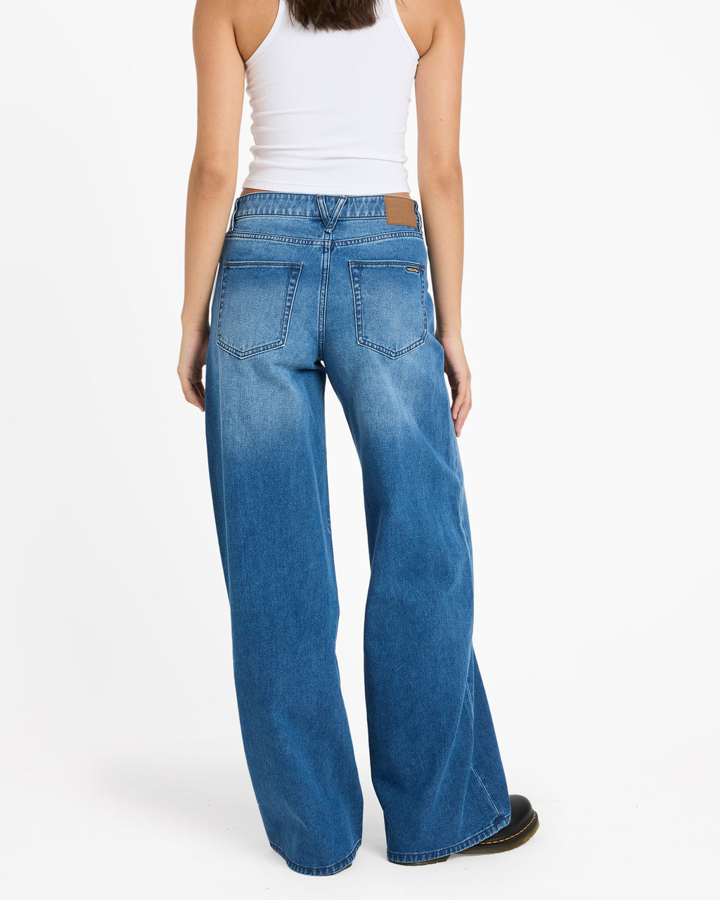 Womens Stoned BF Low Rise Denim Jeans