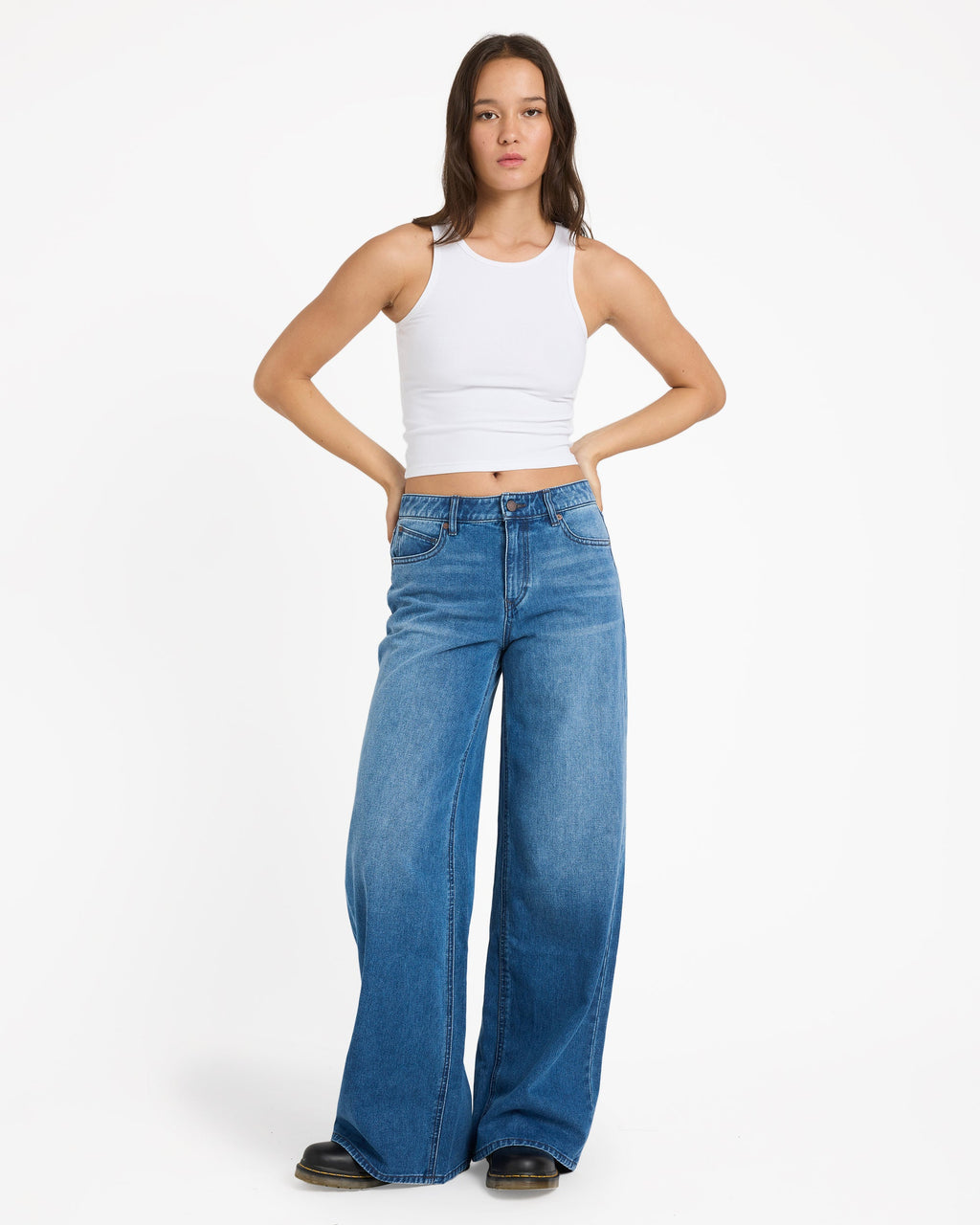 Womens Stoned BF Low Rise Denim Jeans