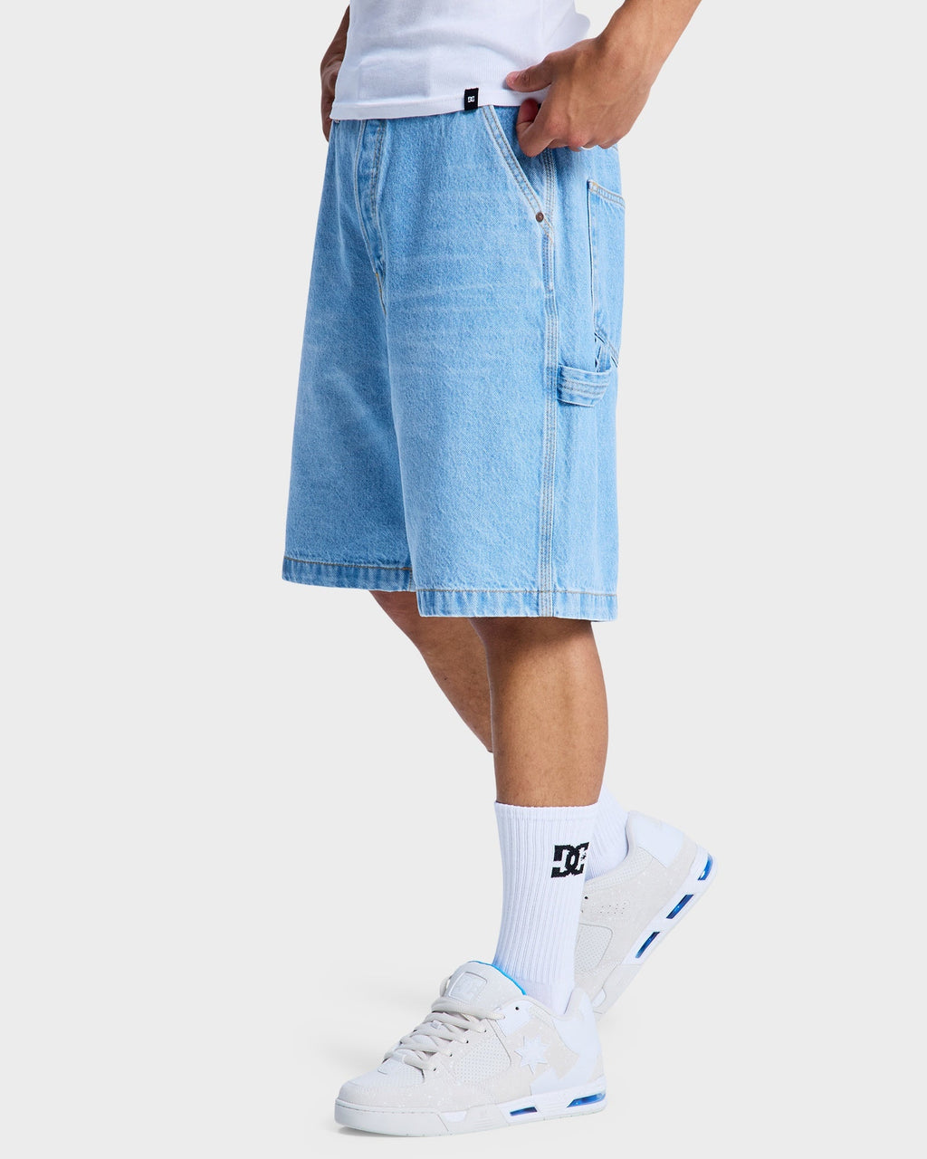 Mens Baggy Denim Carpenter Shorts