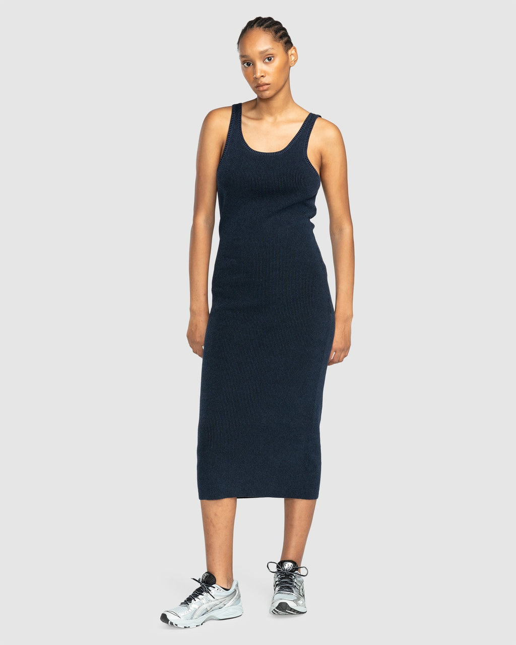 Womens Plisse Midi Dress
