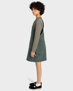 Womens Dungaree Canvas Mini Dress