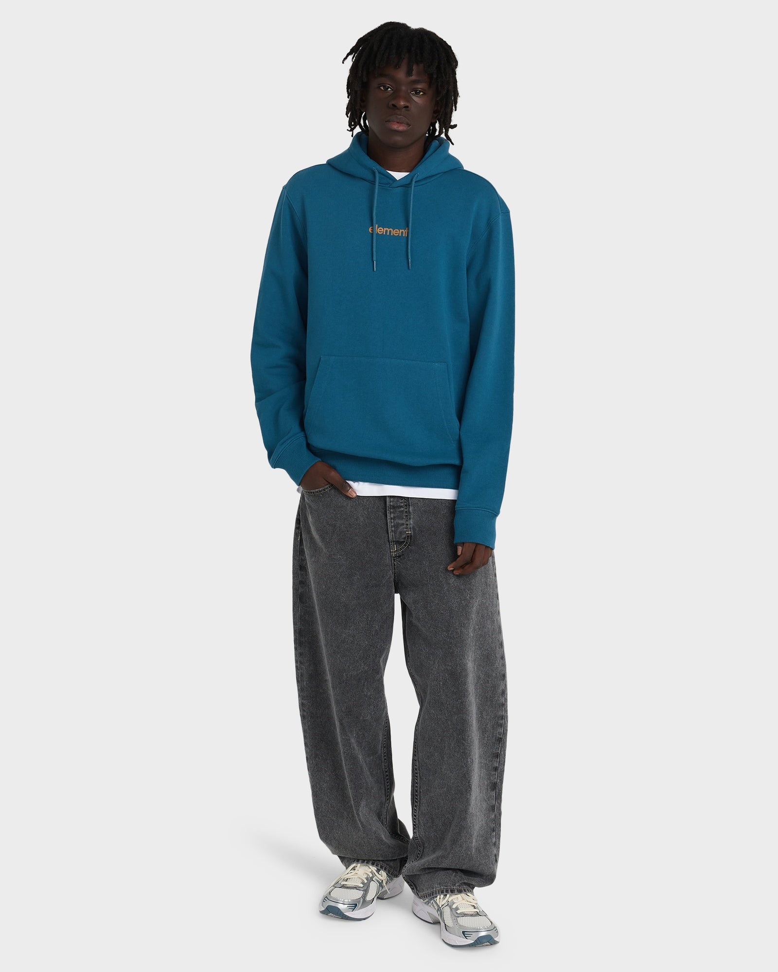 Mens Simple Logo Pullover Hoodie