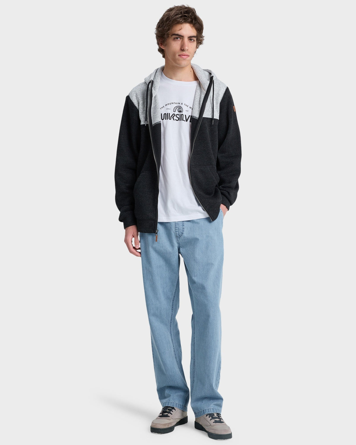 Mens Keller Block Zip Up Hoodie