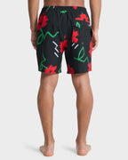 Mens Stretch Printed Volley 17" Swim Shorts