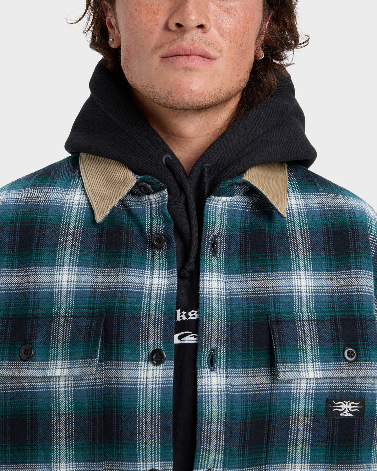 Mens Shadow Check Long Sleeve Shirt