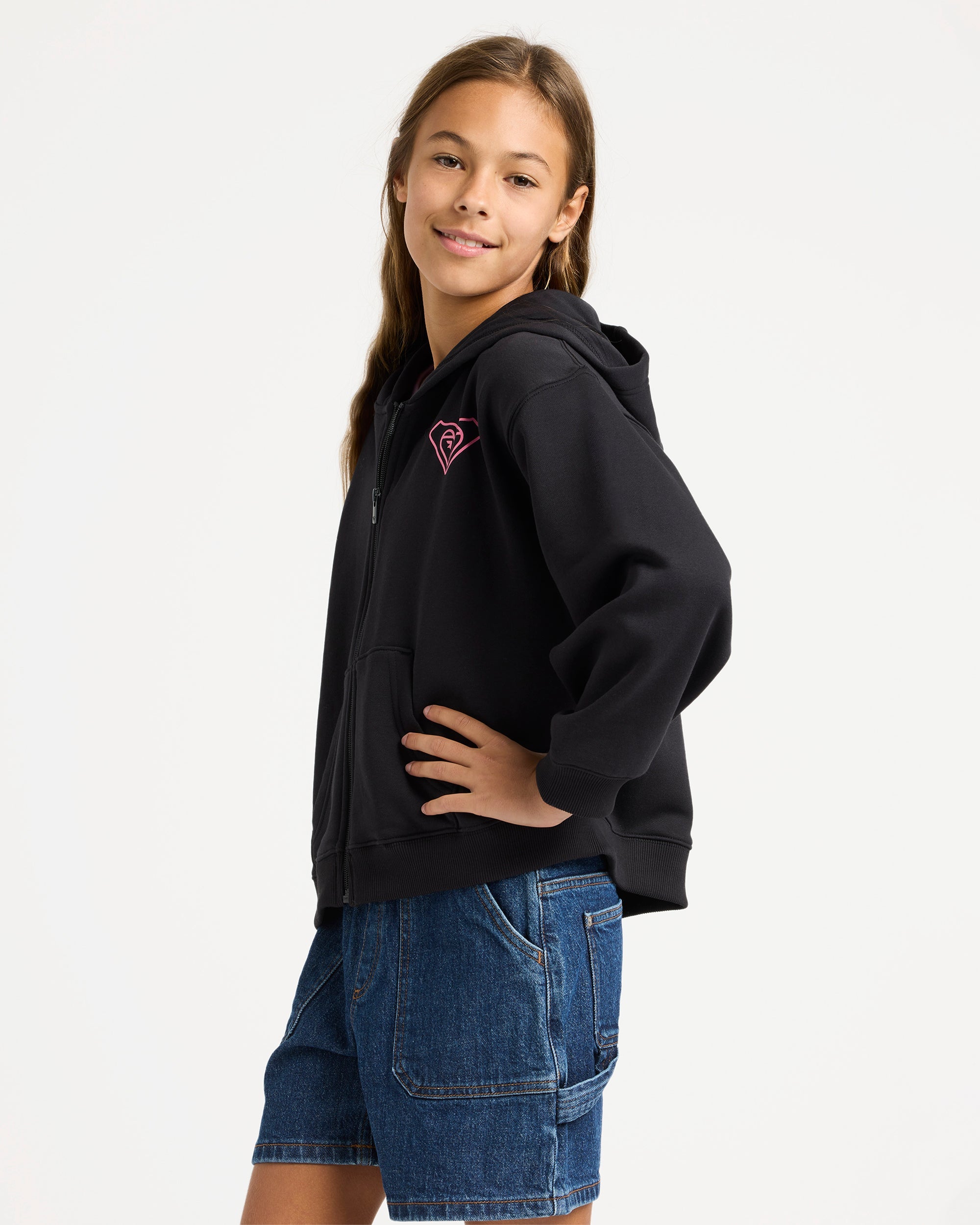 Girls 4-16 Midnight Hike Brushed Zip Up Hoodie