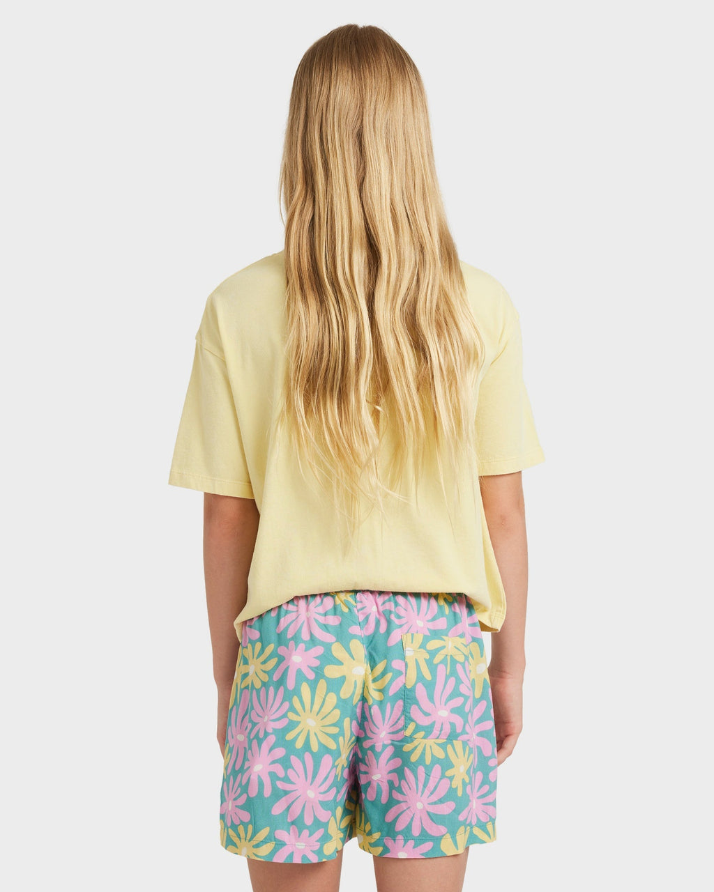 Girls 8-16 Lekeito Break Printed Elastic Waist Shorts