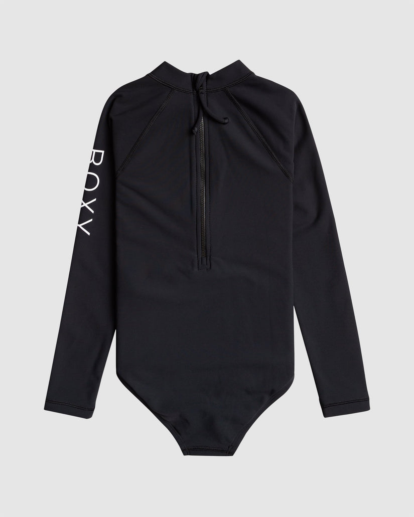 Girls 6-16 Heater Long Sleeve One-Piece Rash Vest
