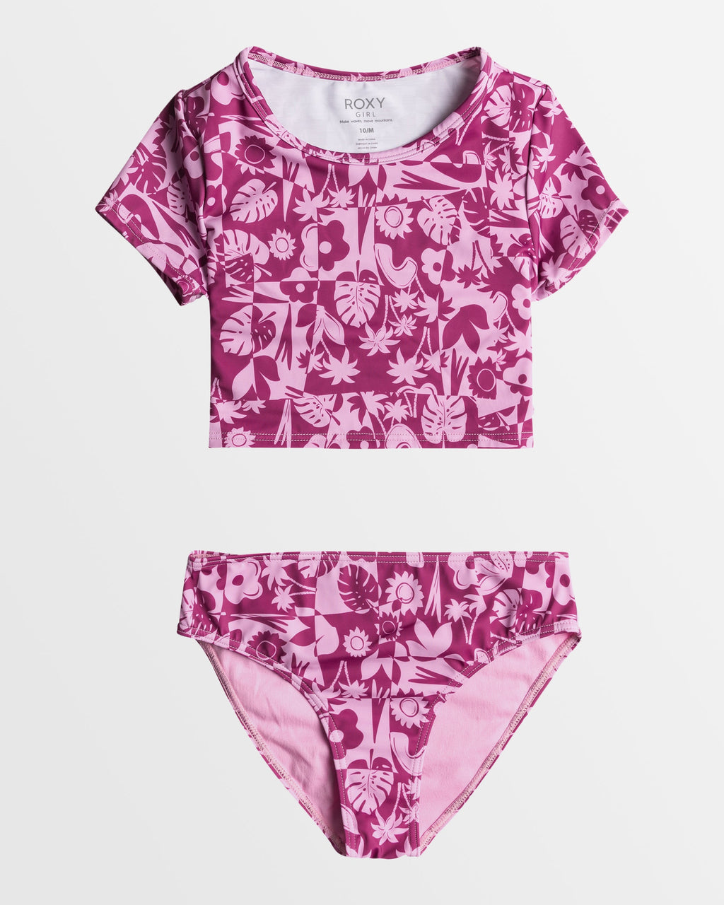 Girls 8-16 Slice Of Paradise Short Sleeve Two-Piece Rash Vest Set