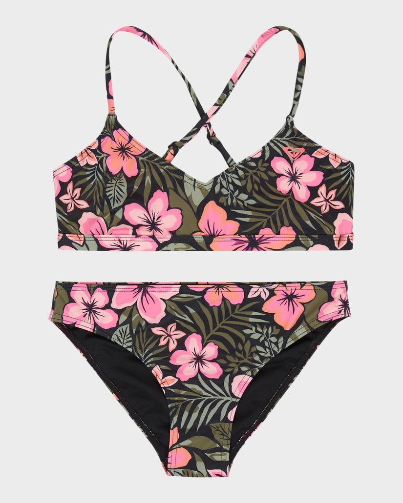 Girls 7-16 Active Floral Swim Set
