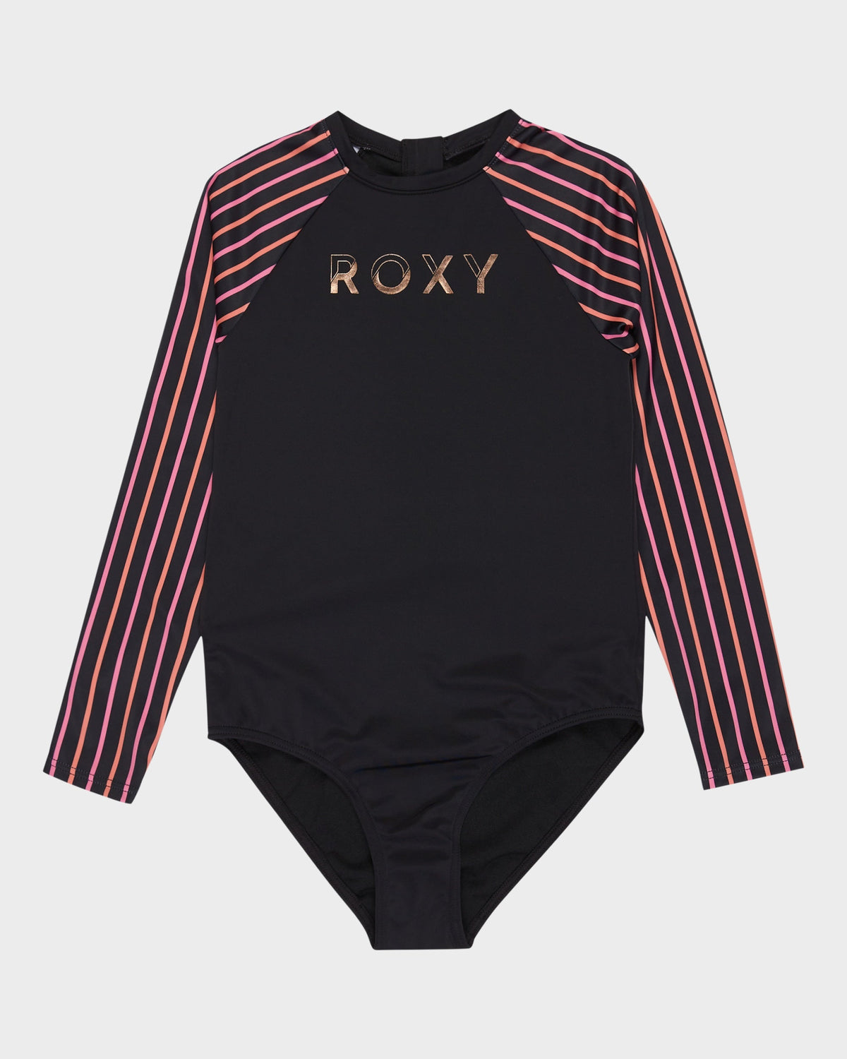 Girls 6-16 Active Floral Long Sleeve Onesie Rash Vest