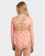 Girls 8-16 Flowe Check One Piece Rash Vest