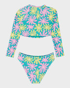 Girls 8-16 Flower Lover Lycra Two Piece Rash Vest
