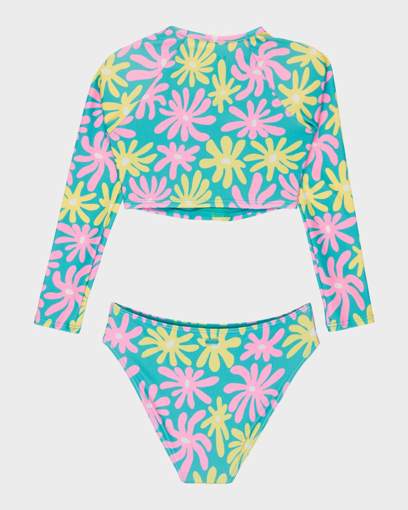 Girls 8-16 Flower Lover Lycra Two Piece Rash Vest