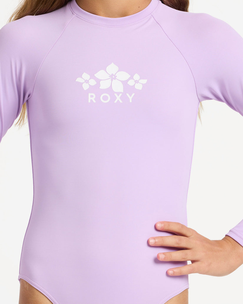 Girls 6-16 Solid Active One Piece Rash Vest