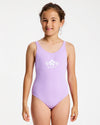 Girls 6-16 Solid Active One Piece Swimsuit
