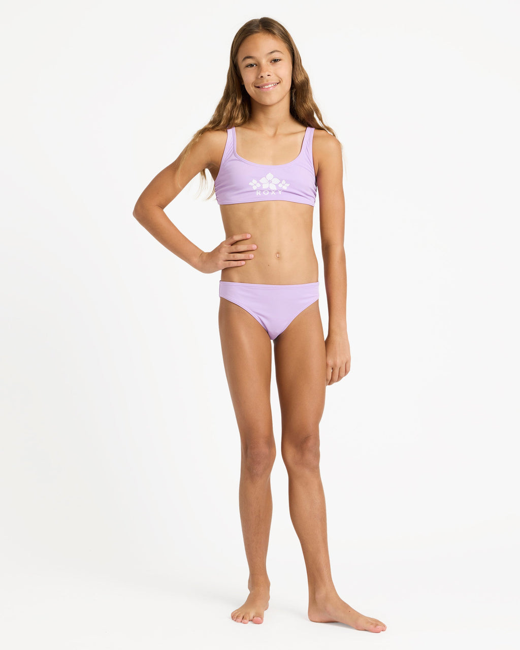 Girls 6-16 Solid Active Bralette Set Two Piece