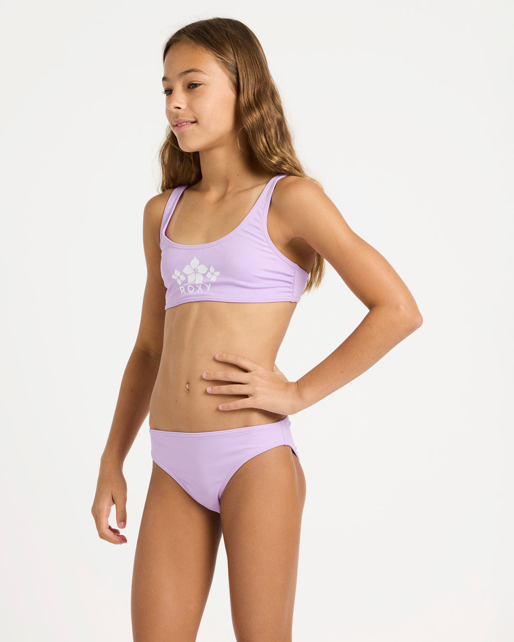 Girls 6-16 Solid Active Bralette Set Two Piece