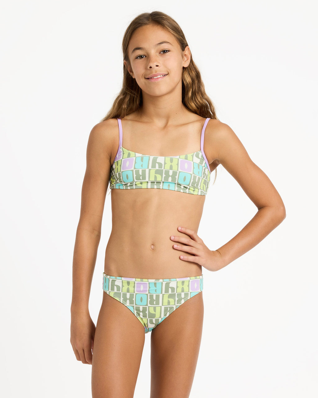 Girls 6-16 Letter Up Bralette Set Two Piece