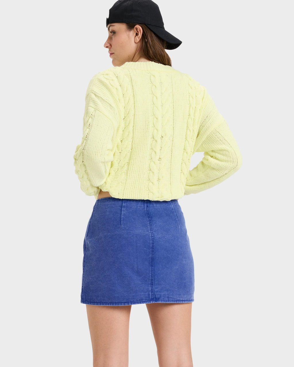 Womens Mini Moto Denim Skirt