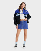 Womens Mini Moto Denim Skirt