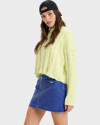 Womens Mini Moto Denim Skirt