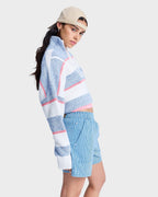 Womens Stay Wavy Mid Denim Shorts