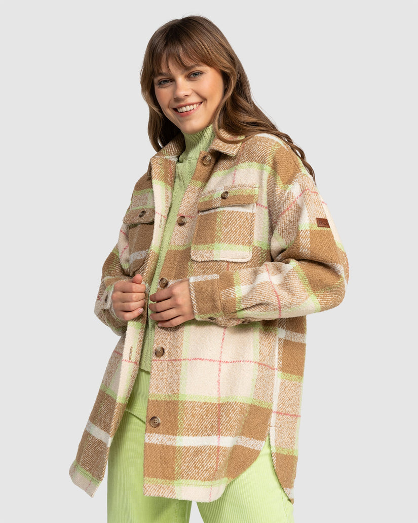 Buy Womens Checking It Out Checkered Shacket by Roxy | Amazon Surf NZ