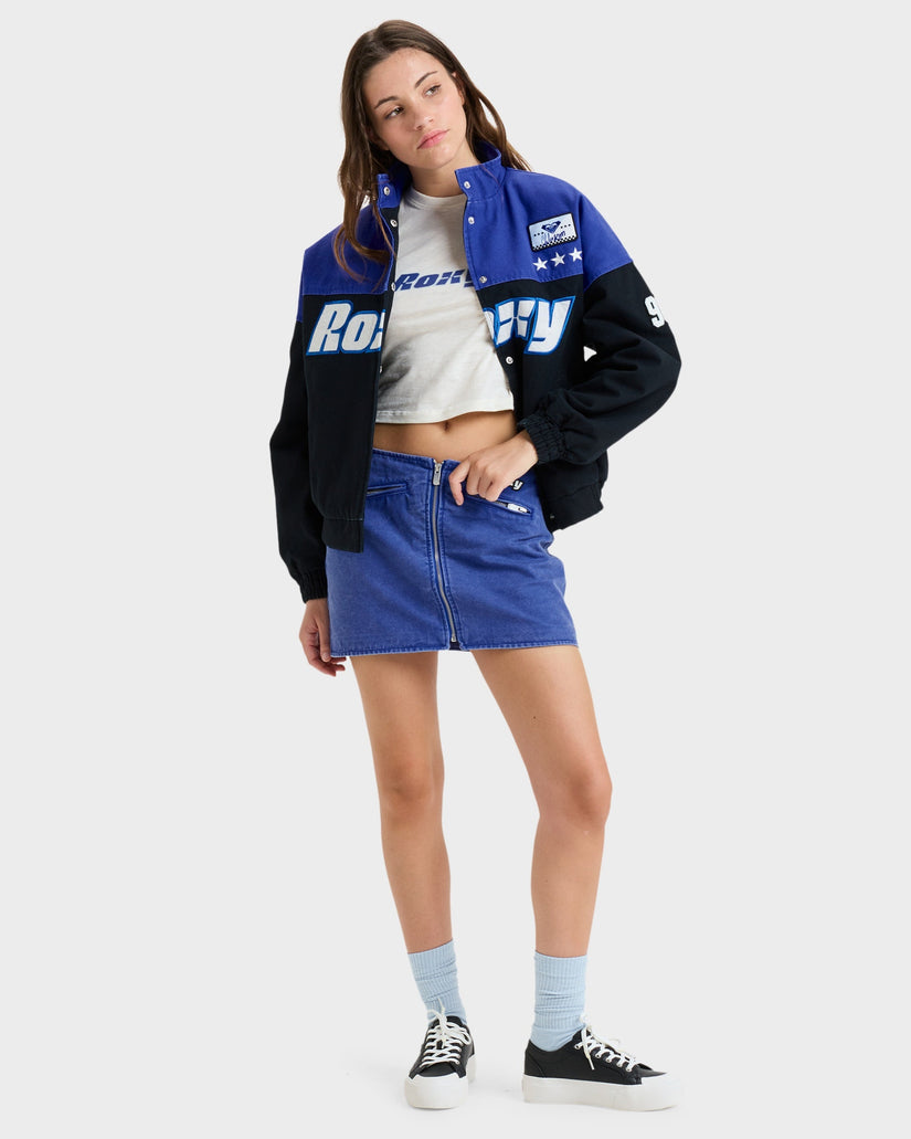 Womens Chloe Kim Moto Bomber Jacket