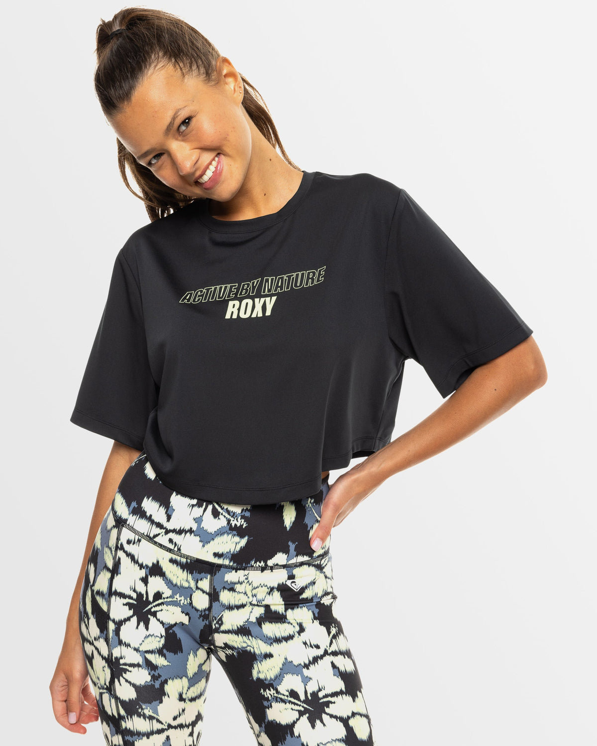 Womens Beach Bound Short Sleeve Crop Top