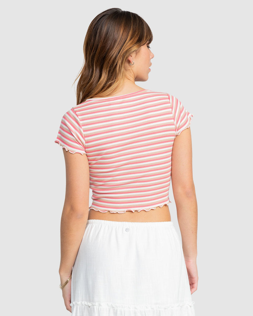 Womens Mini Stripe Baby Crop Top