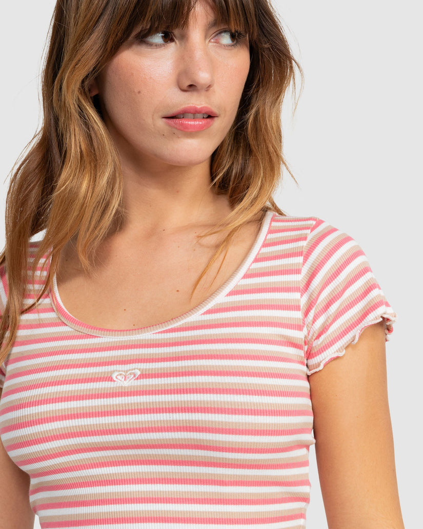 Womens Mini Stripe Baby Crop Top