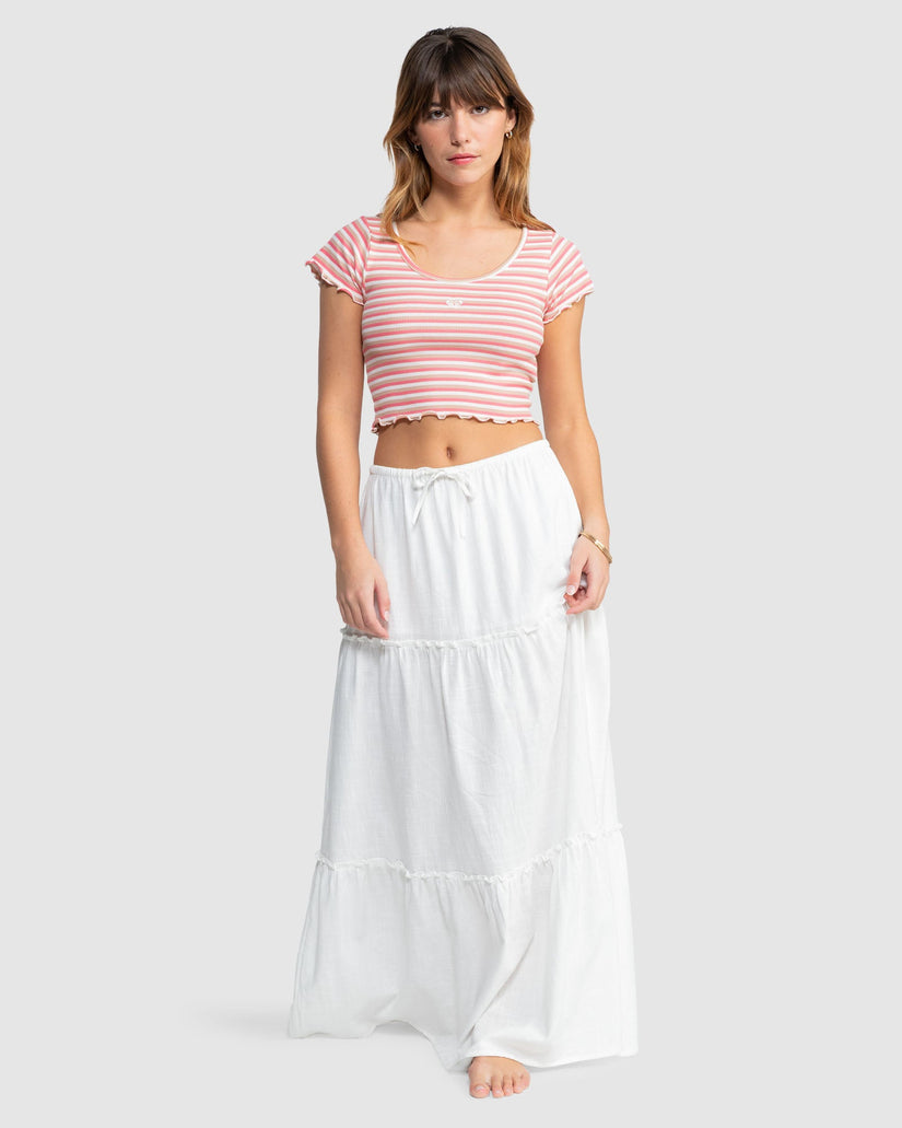 Womens Mini Stripe Baby Crop Top