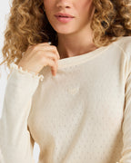 Womens Time Off Pointelle Long Sleeve T-Shirt
