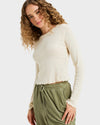 Womens Time Off Pointelle Long Sleeve T-Shirt